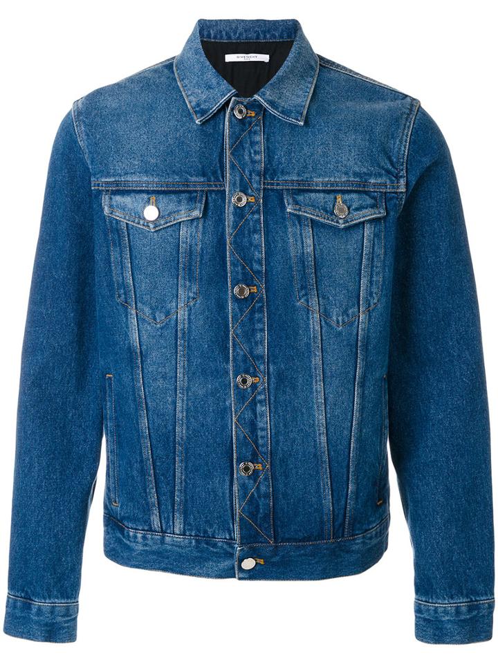 Givenchy - Logo Print Denim Jacket - Men - Cotton/polyester - L, Blue, Cotton/polyester