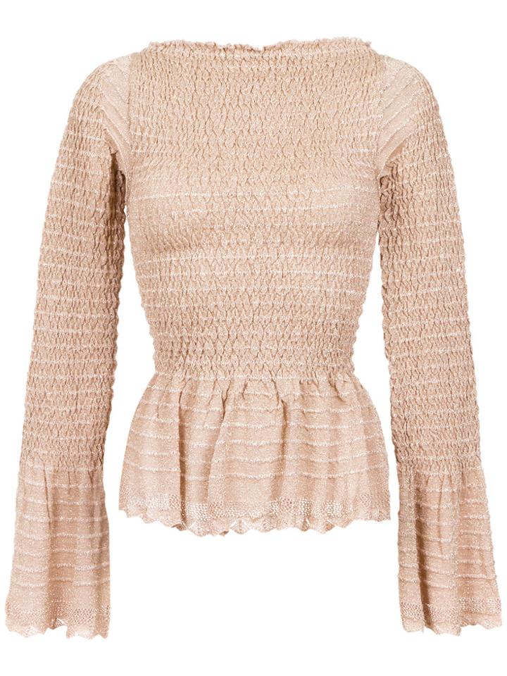 Cecilia Prado Gathered Knit Blouse - Pink & Purple
