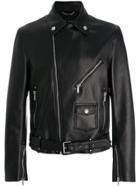 Versace Leather Biker Jacket - Black