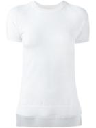 Michael Michael Kors Shortsleeved Fine Knit Top, Women's, Size: Medium, White, Nylon/polyester/viscose/cashmere