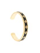 Tory Burch Enamelled Raised-logo Cuff - Black