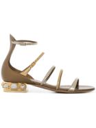 Casadei Embellished Gladiator Sandals - Metallic