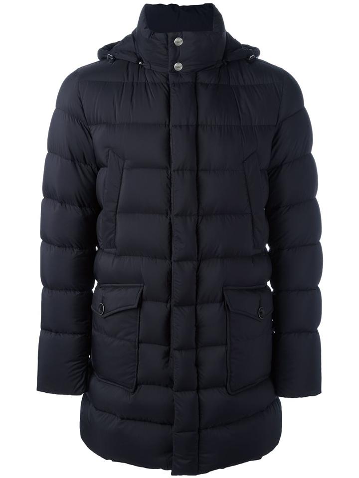 Herno Hooded Puffer Jacket, Men's, Size: 50, Black, Feather Down/polyamide/polyurethane