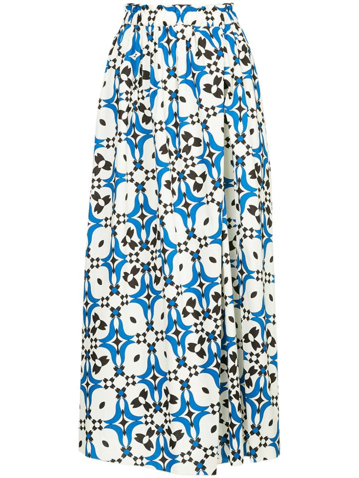 Astraet Printed Full Midi Skirt - White