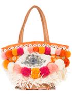 Figue Mini 'ibiza' Tuk Tuk Bag, Women's, Yellow/orange, Cotton/raffia/leather/glass