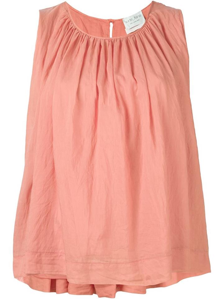 Forte Forte Pleated Tank Top, Women's, Size: 0, Pink/purple, Cotton/silk