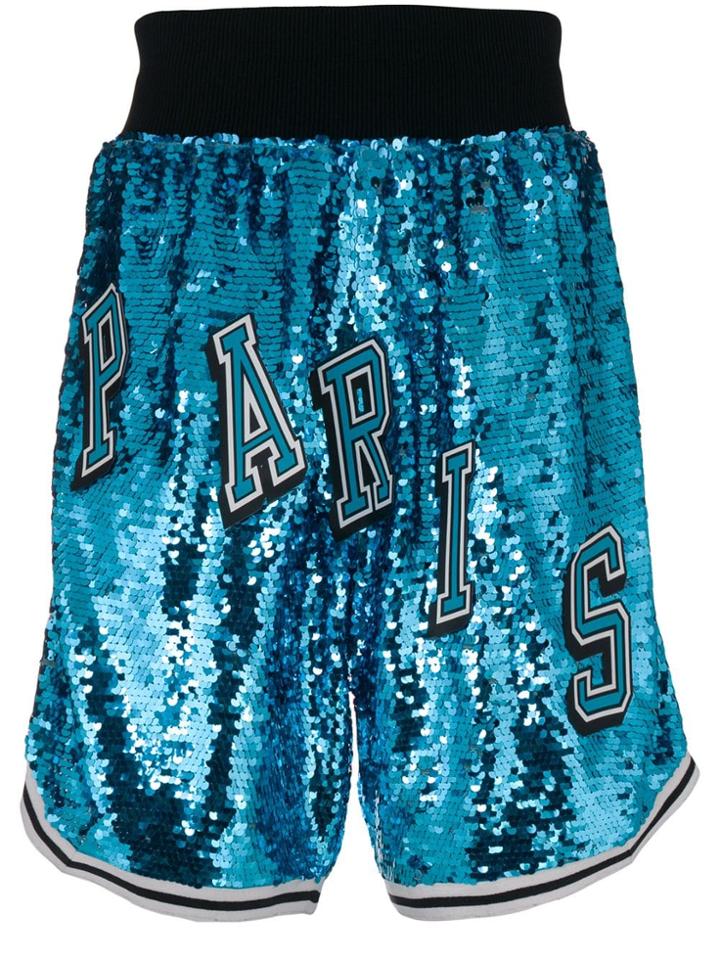 Faith Connexion Embellished Knee-length Shorts - Blue