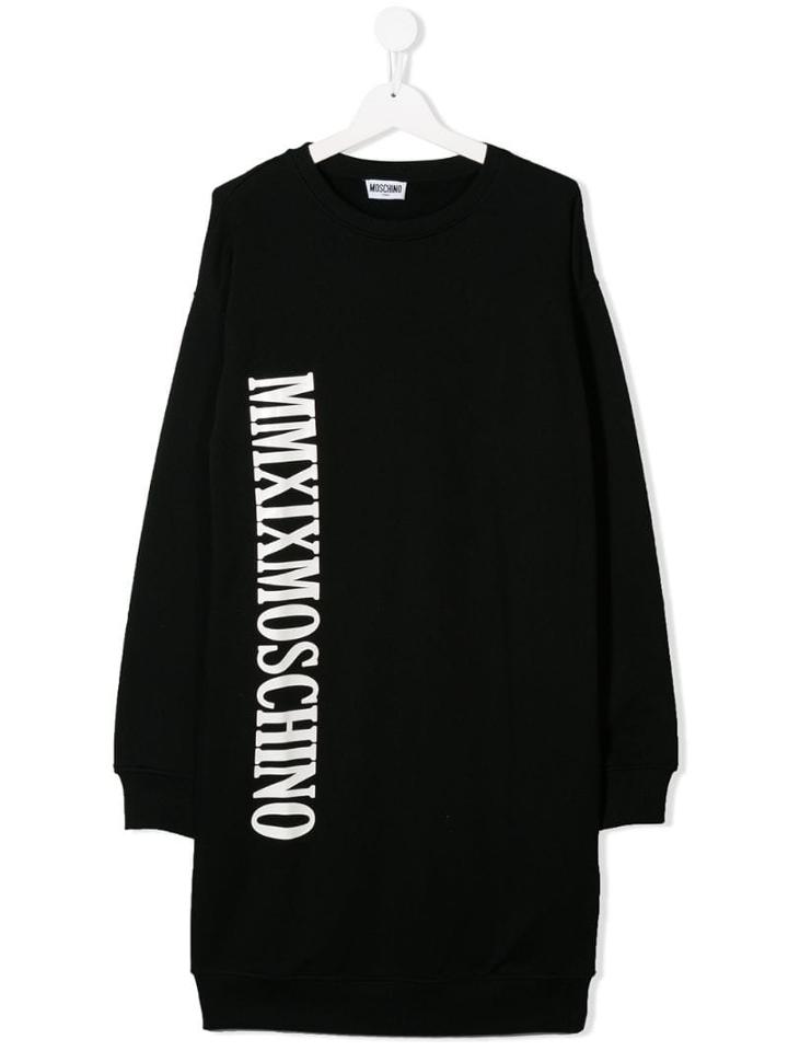 Moschino Kids Teen Roman Numerals Dress - Black