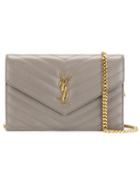 Saint Laurent Medium 'monogram' Satchel, Women's, Grey, Calf Leather/metal (other)