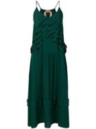 No21 Frill Front Slip Dress - Green