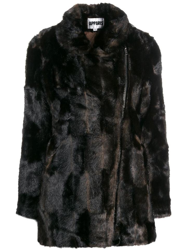 Apparis Faux Fur Coat - Brown