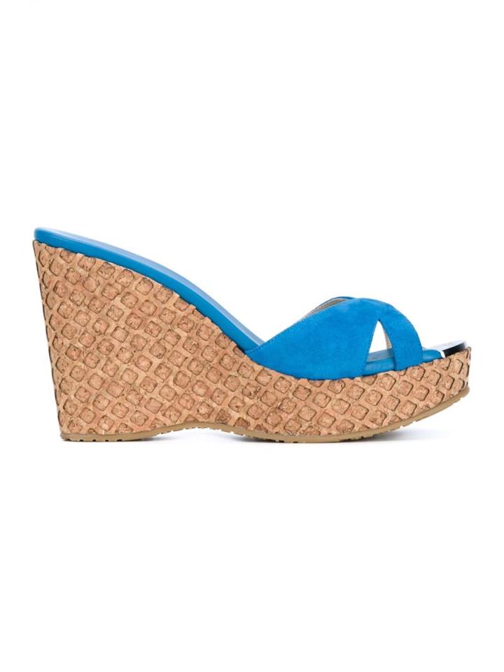 Jimmy Choo Perfume Suede And Cork Wedge Sandals