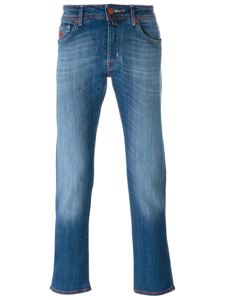 Jacob Cohen Stonewashed Jeans, Men's, Size: 36, Blue, Cotton/spandex/elastane
