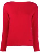 Prada Boat Neck Jumper - Red