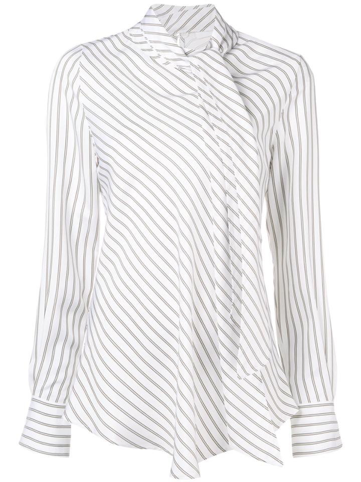See By Chloé Striped Tie Neck Blouse - White