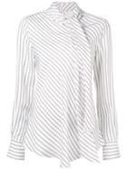 See By Chloé Striped Tie Neck Blouse - White