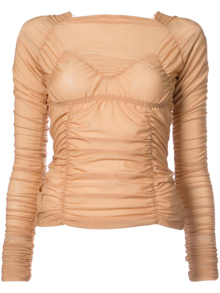 Paula Knorr Gathered Blouse - Nude & Neutrals