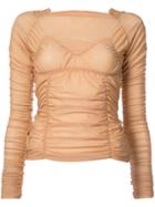 Paula Knorr Gathered Blouse - Nude & Neutrals