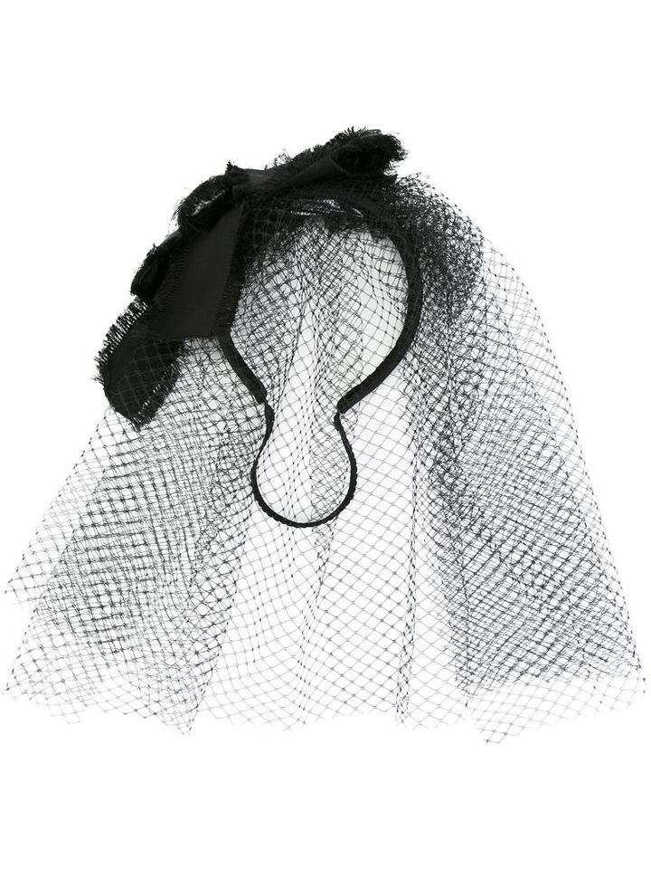 Dolce & Gabbana Bow Veil Headband, Women's, Black, Silk/polyester/polyamide/spandex/elastane