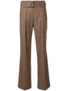 Polo Ralph Lauren Buckled Tweed Wide-leg Trousers - Brown