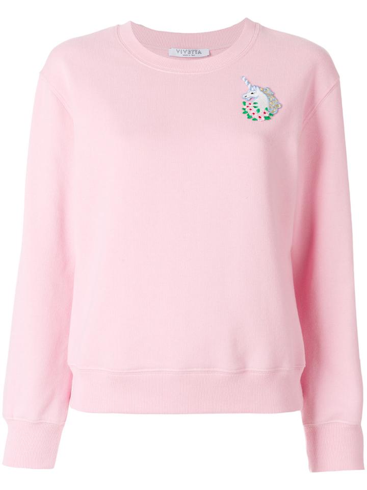 Vivetta Unicorn Patch Sweatshirt - Pink & Purple