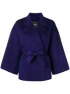 Theory Belted Wrap Front Jacket - Pink & Purple