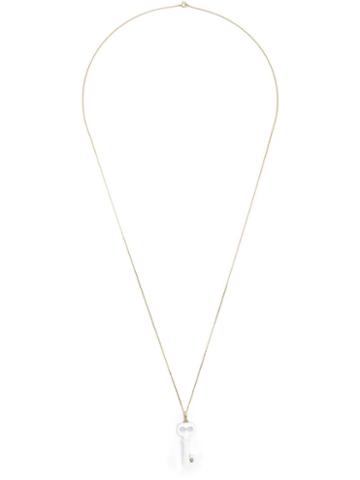 Kristin Hanson Diamond Detail Key Necklace, Women's, White