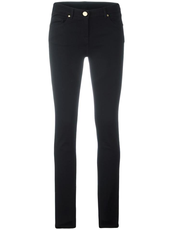 Cavalli Class Sname Embroidered Skinny Jeans, Women's, Size: 42, Black, Cotton/polyester/viscose/cotton