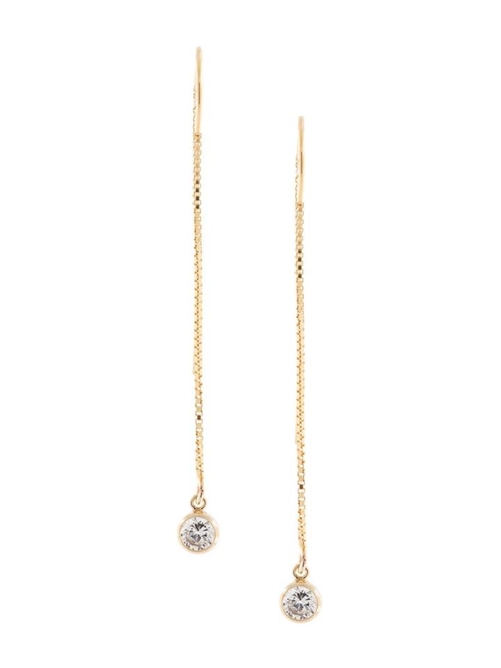 Petite Grand Drop Crystal Earrings - Gold
