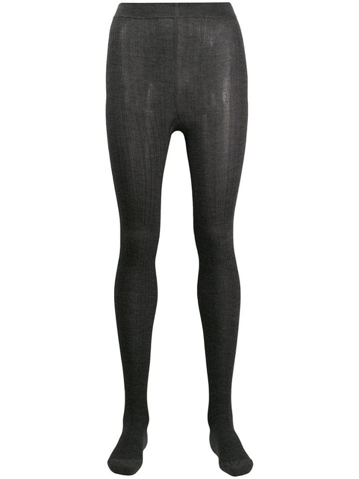 Brunello Cucinelli Ribbed Knit Tights - Grey