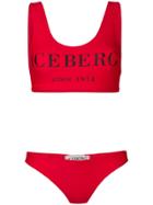 Iceberg Logo Bikini - Red