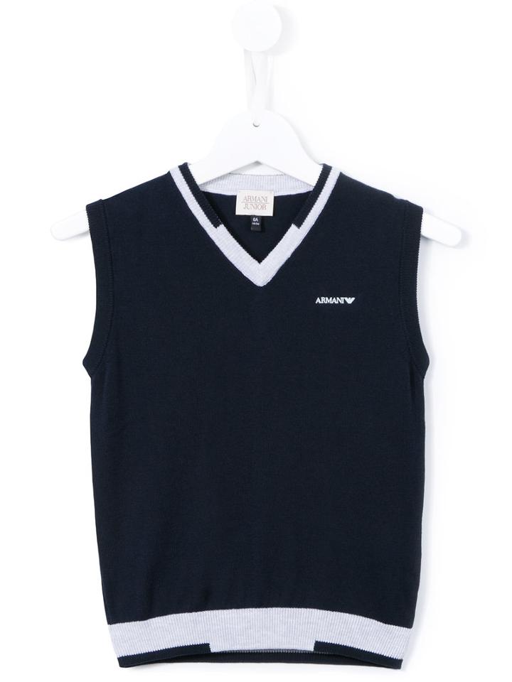 Armani Junior - Classic Tank Top - Kids - Cotton - 12 Yrs, Blue