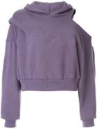 Ground Zero Cut-out Shoulder Hoodie - Purple