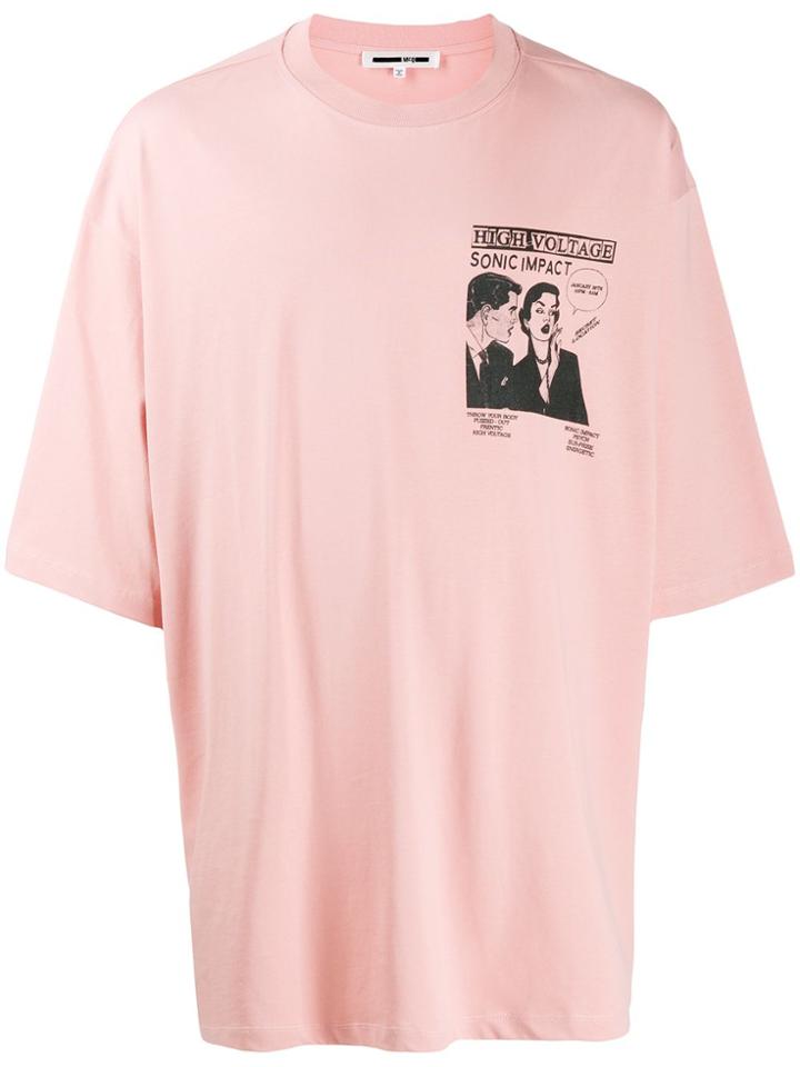 Mcq Alexander Mcqueen Comic Print Oversized T-shirt - Pink