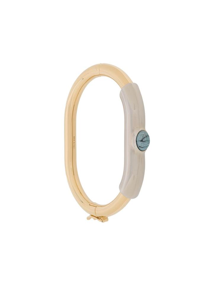 Chloé Turquoise Stone Bangle - Gold