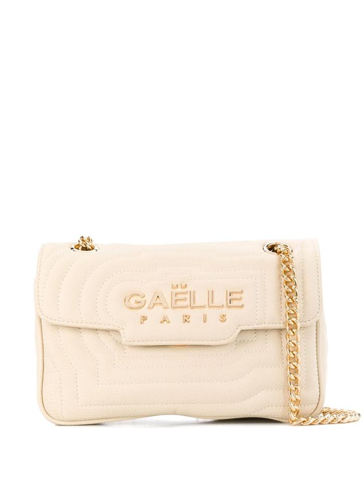 Gaelle Bonheur Logo Plaque Shoulder Bag - Neutrals