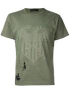 Roar Distressed Coat Of Arms Printed T-shirt, Men's, Size: Iv, Green, Cotton