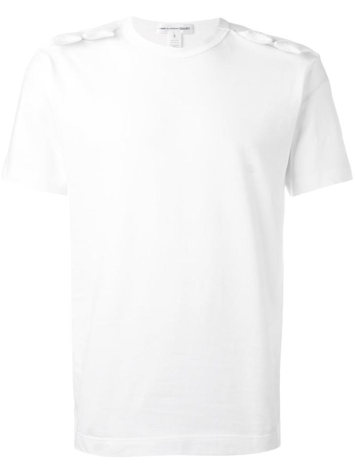 Comme Des Garçons Shirt 'stars' Shoulder T-shirt, Men's, Size: Medium, White, Cotton
