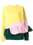 Ioana Ciolacu Frilled Colour Block Sweatshirt - Yellow & Orange