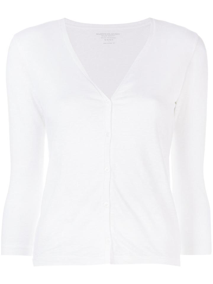 Majestic Filatures V-neck Cardigan - White
