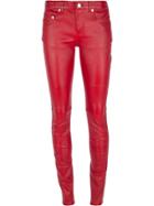 Saint Laurent Skinny Leather Trouser - Red