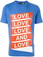 Love Moschino Love Print T-shirt, Men's, Size: Large, Blue, Cotton
