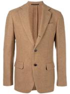 Mp Massimo Piombo Two Button Blazer, Men's, Size: 52, Brown, Wool/polyester/nylon/cupro