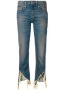 R13 Distressed Hem Jeans - Blue