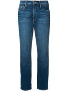 Frame Mid Rise Straight Jeans - Blue