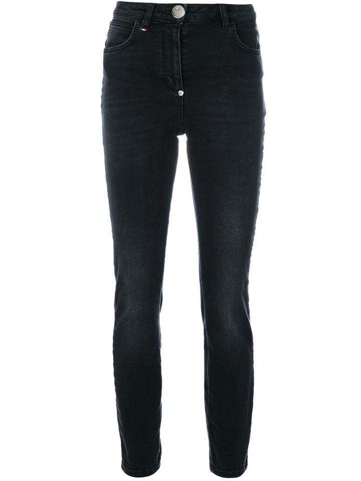 Philipp Plein - High-waisted Jeans - Women - Cotton/polyester/spandex/elastane - 29, Black, Cotton/polyester/spandex/elastane