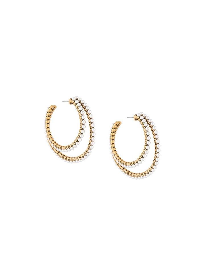 Marc Jacobs Double Pearl Hoop Earrings