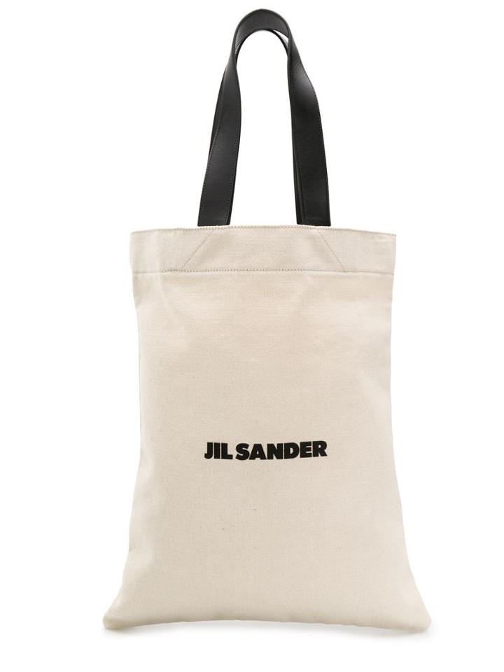 Jil Sander Logo Print Tote - Neutrals