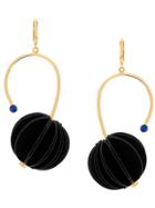 Marni Geometric Drop Earrings - Black