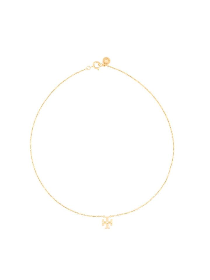 Tory Burch Logo Charm Delicate Necklace - Gold